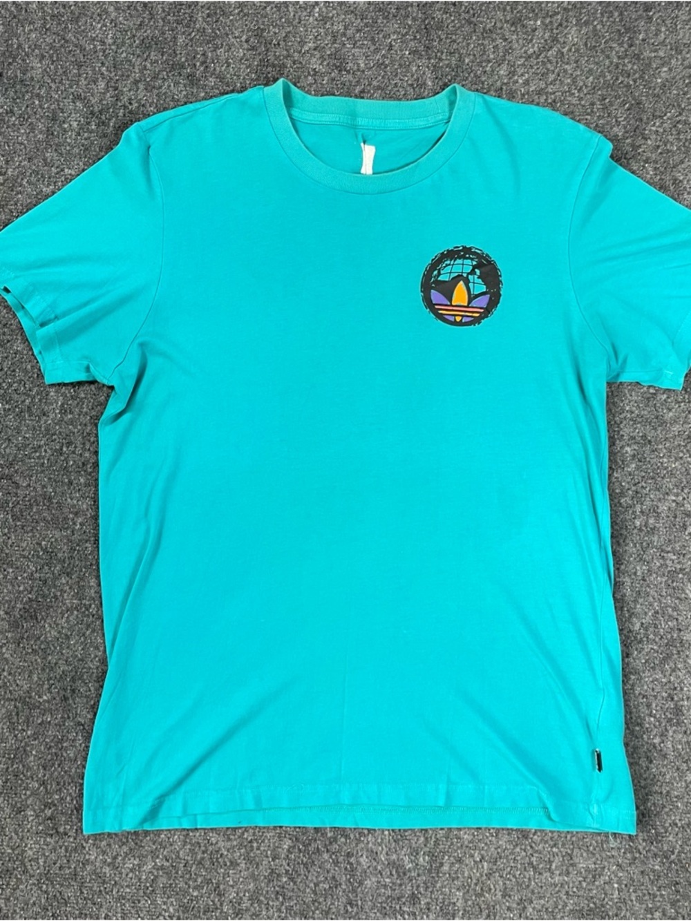 Adidas Skateboarding Graphic T Shirt Teal Trefoil Logo‎ Mens Medium - Picture 6 of 7